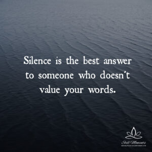 Silence Is The Best Answer - Still Moments