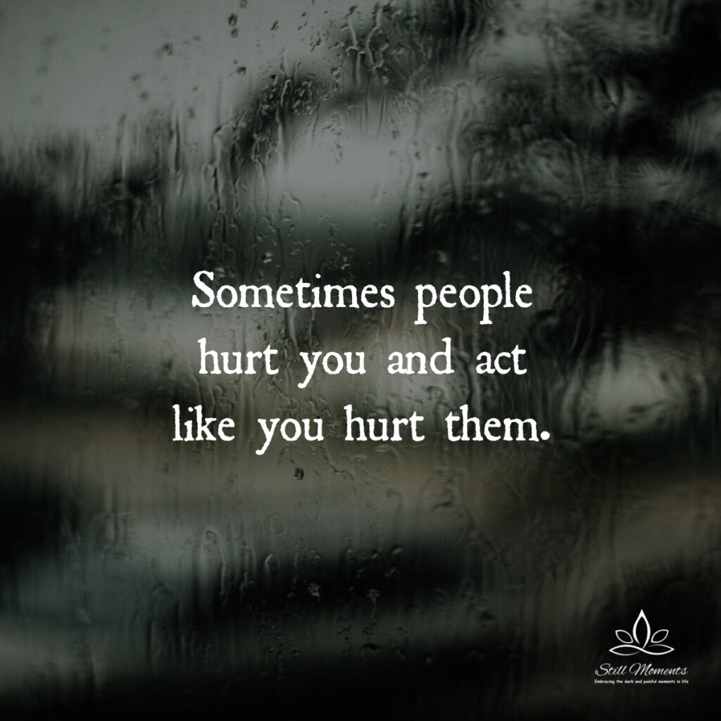 Sometimes People Hurt You And Act Like You Hurt Them - Still Moments