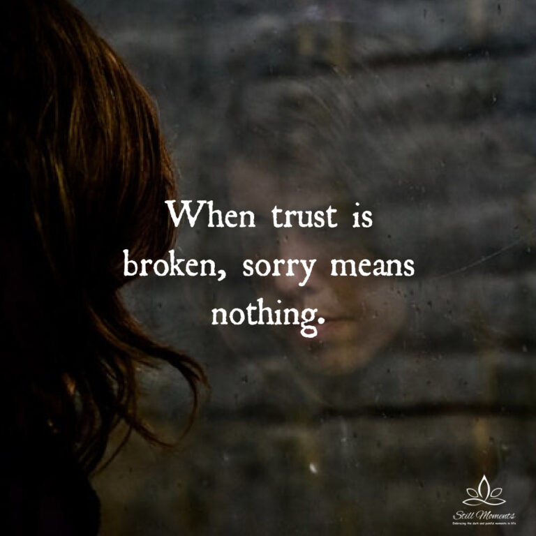 When Trust Is Broken, Sorry Means Nothing - Still Moments