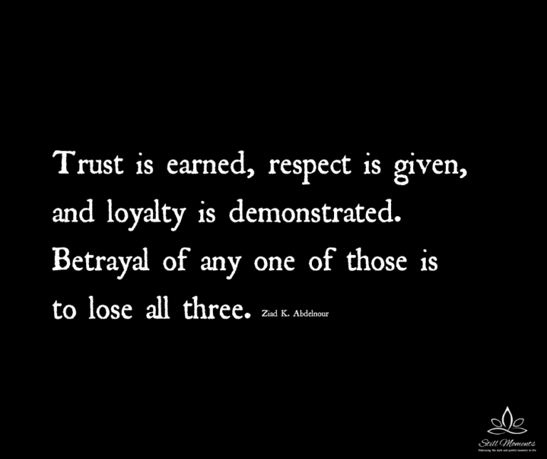 Trust Is Earned, Respect Is Given - Still Moments