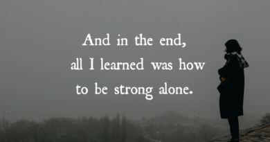 And In The End, All I Learned Was How To Be Strong Alone