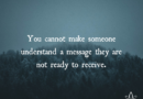 You Cannot Make Someone Understand A Message They Are Not Ready To Receive