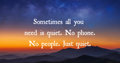 Sometimes All You Need Is Quiet