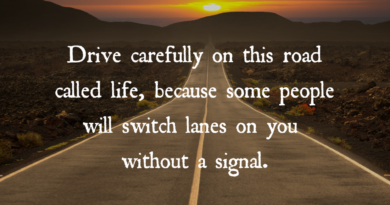 Drive Carefully On This Road Called Life